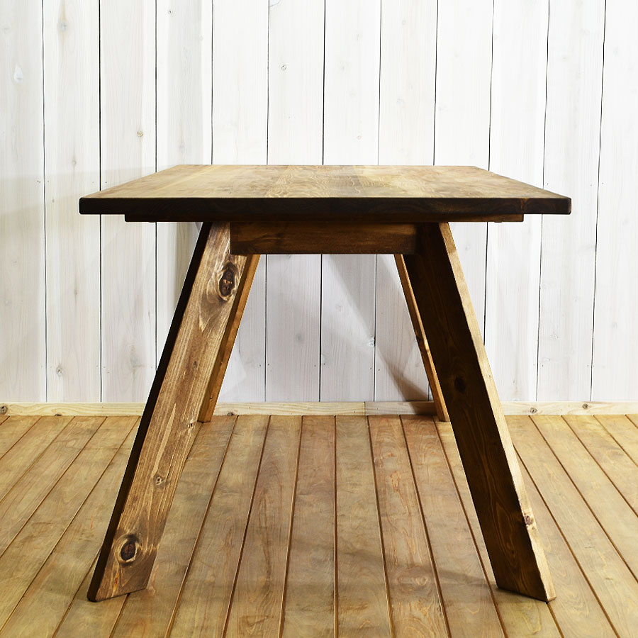 国産 無垢材天板のダイニングテーブル HANOJI Type2 4点セット 全3 